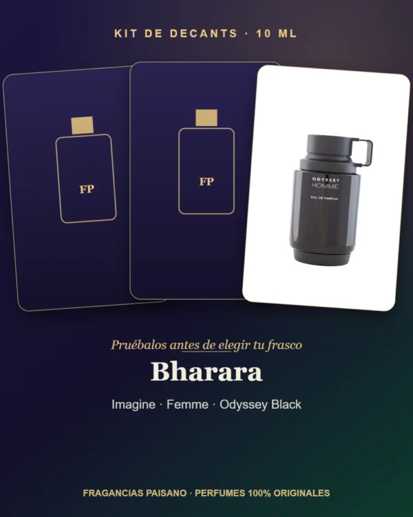 Kit 10 ml Bharara: Imagine, Femme y Odyssey Black